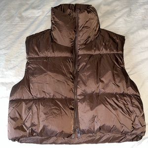 BRAND NEW BROWN PUFFY VEST